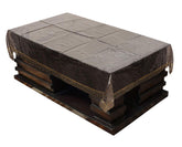 Kuber Industries Golden Lace PVC 4 Seater Centre Table Cover - Transparent (CTKTC01210)